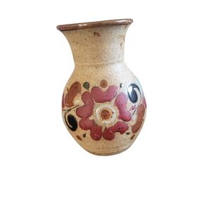 Tonala Mexico Folk Art Bud Vase Hand Painted
